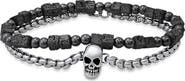 STEELTIME Men's Set of 2 Beaded Bracelets