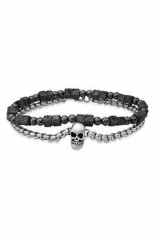 STEELTIME Men's Set of 2 Beaded Bracelets