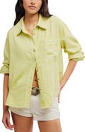 Free People Laurel Linen Blend Button-Up Shirt