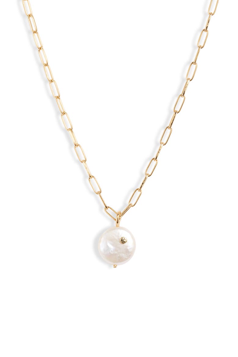 Reese Freshwater Pearl Pendant Necklace, Main, color, WHITE PEARL