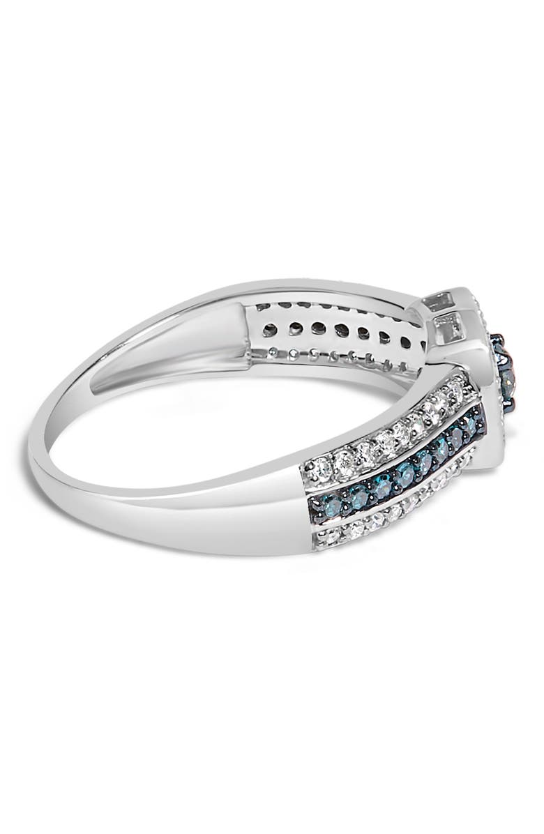 Haus of Brilliance Silver Treated Blue Diamond Engagement Ring, Alternate, color, White