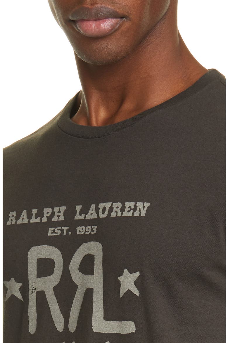RRL Logo Graphic Tee, Alternate, color, FADED BLACK