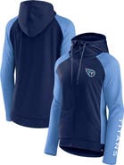 FANATICS Women's Fanatics Branded Navy/Light Blue Tennessee Titans End Around Lightweight Raglan Full-Zip Hoodie Jacket