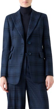 Akris Percival Check Wool Blazer