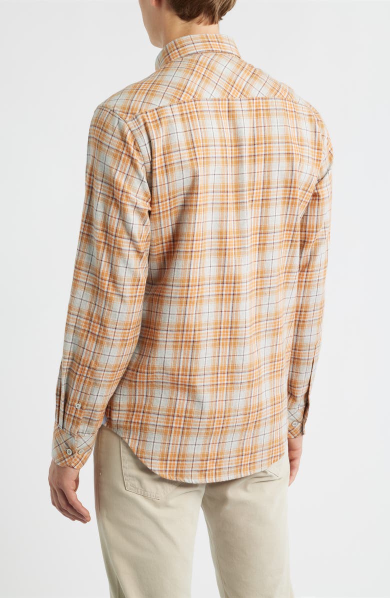 James Campbell Vulcan Trim Fit Plaid Cotton Button-Up Shirt, Alternate, color, Golden