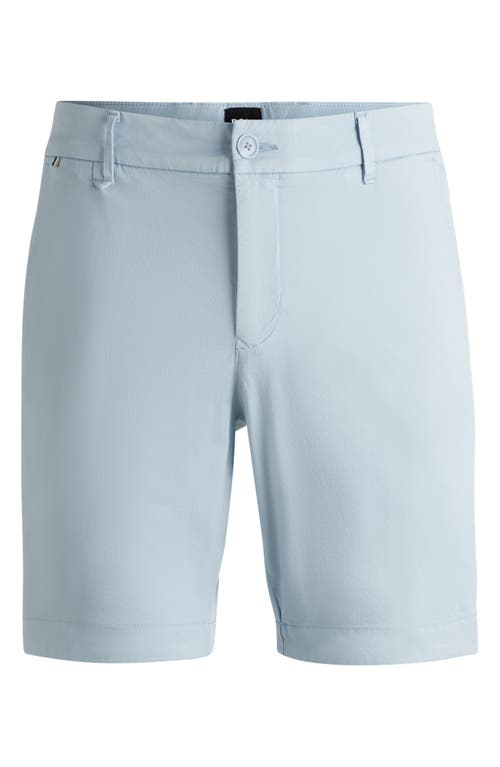 Hugo Boss Boss Slice Stretch Cotton Shorts In Light Blue