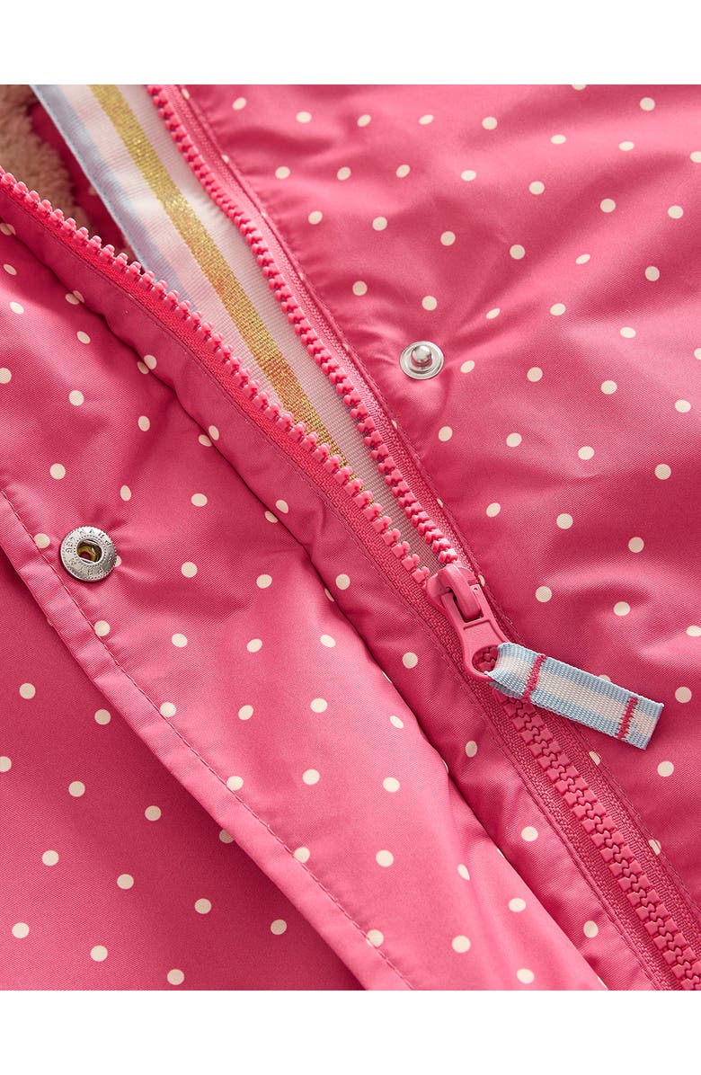 Mini Boden Kids' Polka Dot Kitty Appliqué Zip-Up Hooded Puffer Jacket, Alternate, color, 