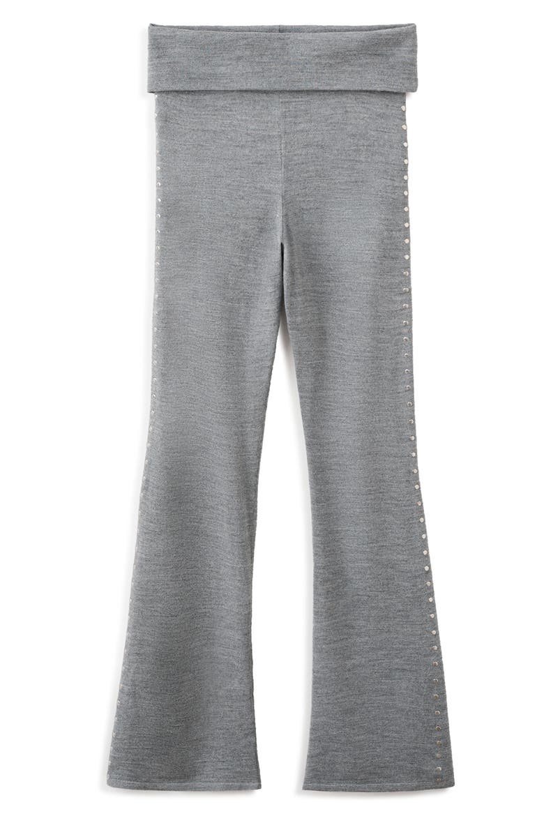 Studded Knit Trousers, Alternate, color, MEDIUM HEATHER GREY