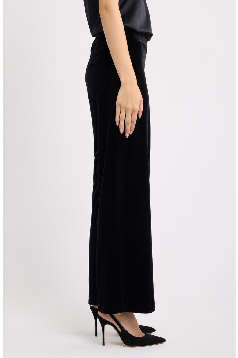 High Waist Wide Leg Pull-On Pants, Alternate, color, ANNE BLACK
