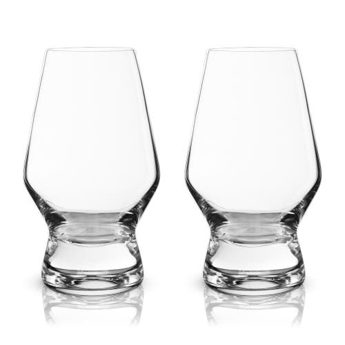 Viski Raye Crystal Footed Scotch Glasses Set Of 2
