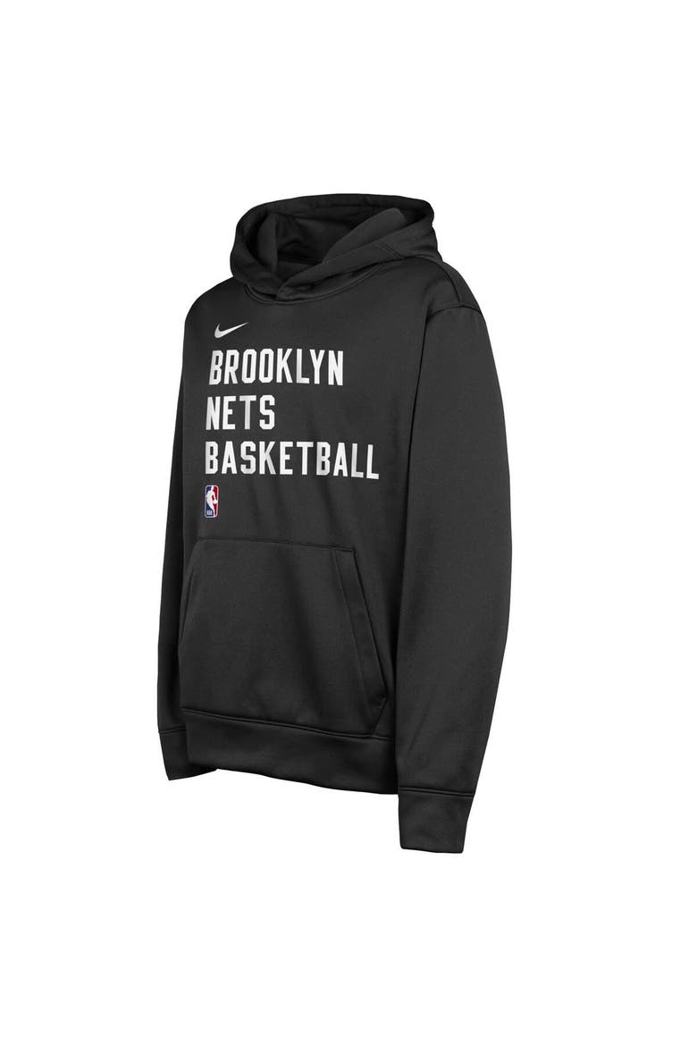Youth Nike Black Brooklyn Nets Spotlight Performance Pullover Hoodie, Alternate, color, Black