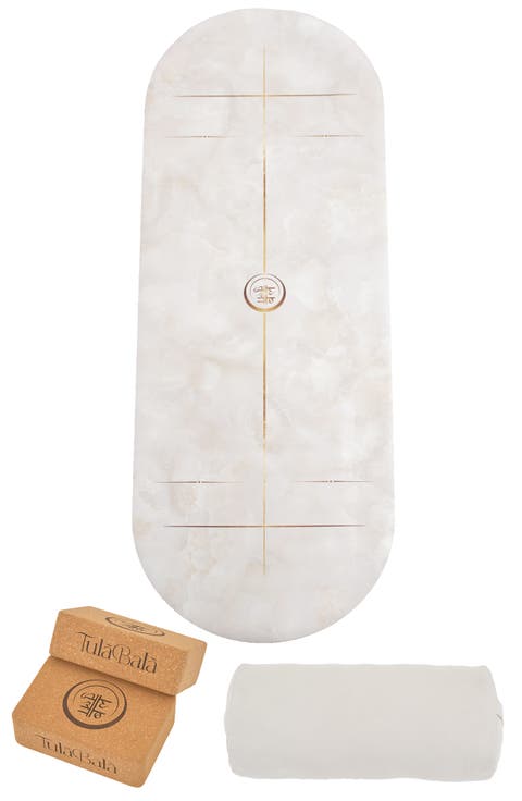 Align & Restore Set - Classic Curved Yoga Mat Set - Vegan Suede