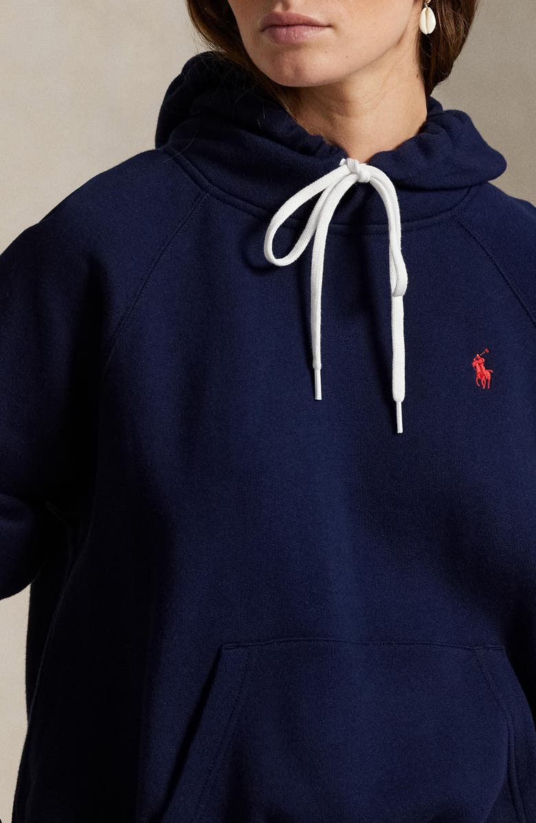 Polo Ralph Lauren Arctic Fleece Shrunken Fit Hoodie, Alternate, color, Cruise Navy