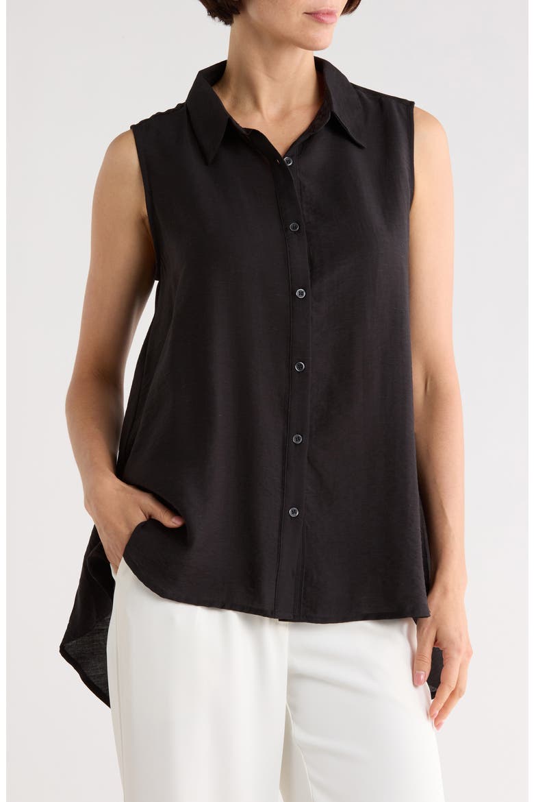 A-Line Sleeveless Top, Main, color, BLACK