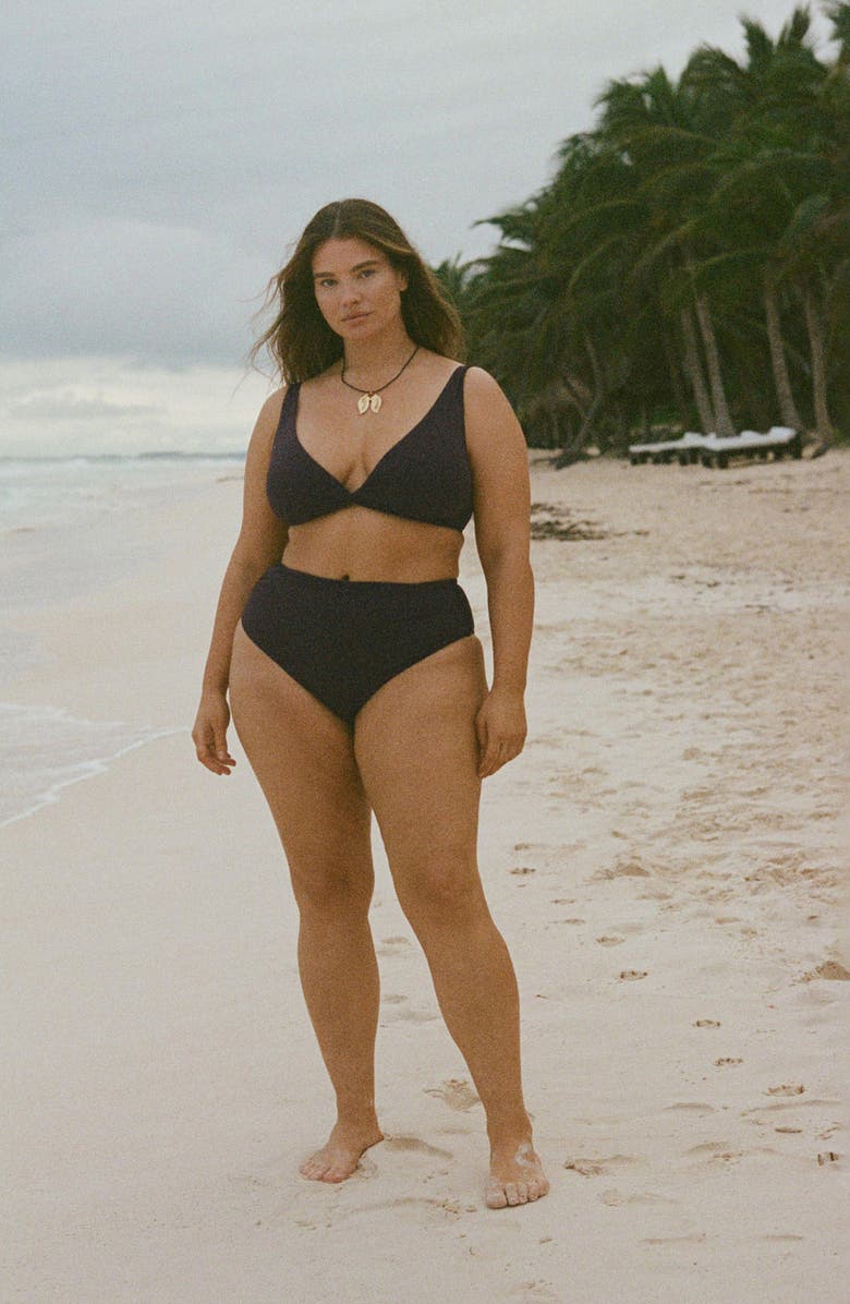 MANGO Twist Front Bikini Top, Alternate, color, Chocolate