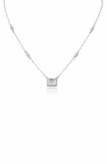 CZ by Kenneth Jay Lane Cubic Zirconia Halo Pendant Necklace