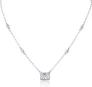 CZ by Kenneth Jay Lane Cubic Zirconia Halo Pendant Necklace