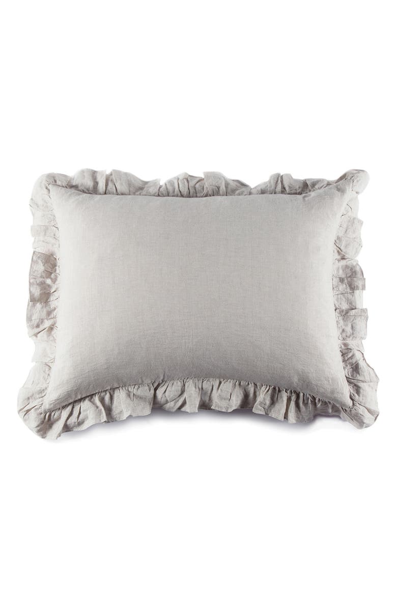 Pom Pom at Home Charlie Ruffle Big Pillow, Main, color, Flax