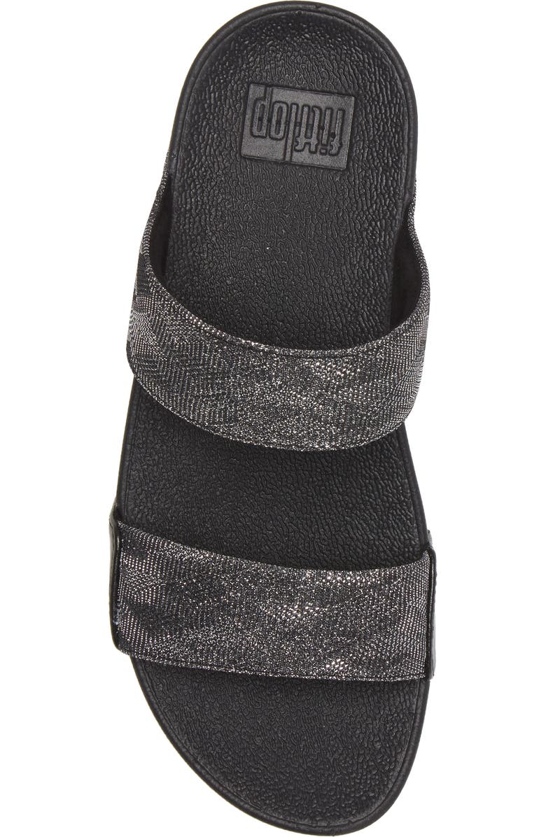 FitFlop Lulu Glitz Slide Sandal, Alternate, color, All Black