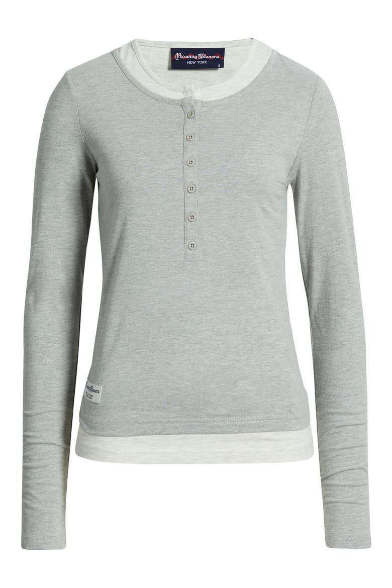 Layered Henley T-Shirt, Alternate, color, GREY