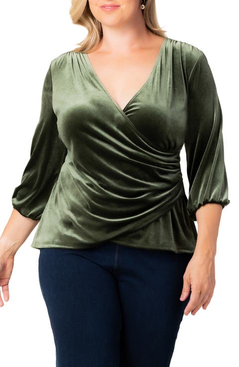 Odette Velvet Faux Wrap Top