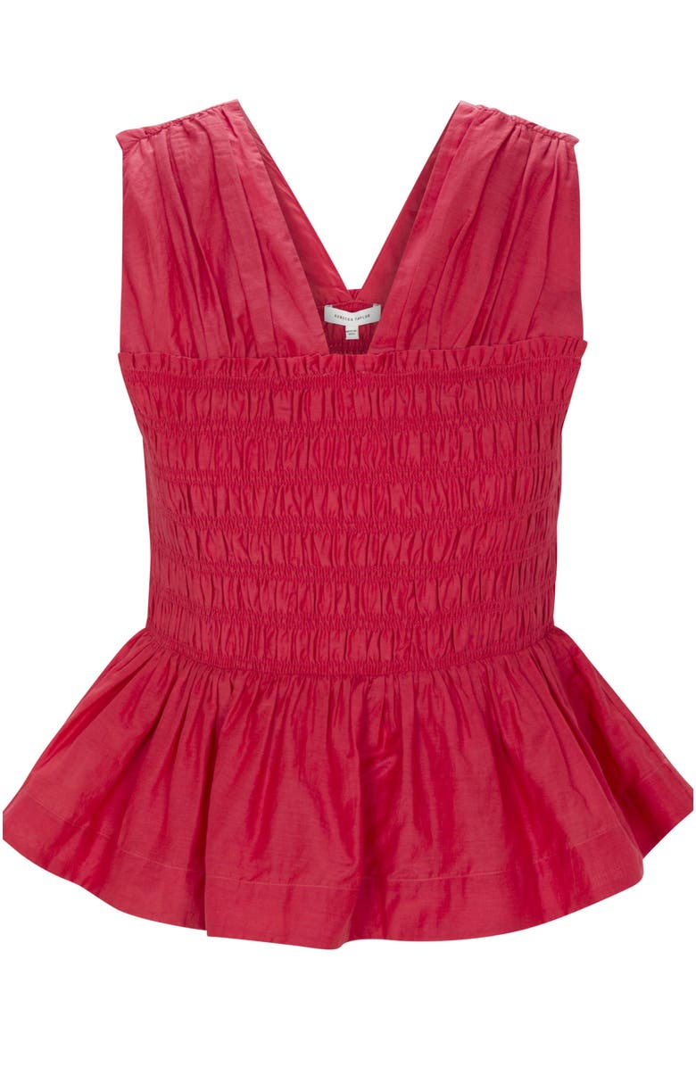 Rebecca Taylor Merrick Silk Cotton Top, Alternate, color, Scarlet