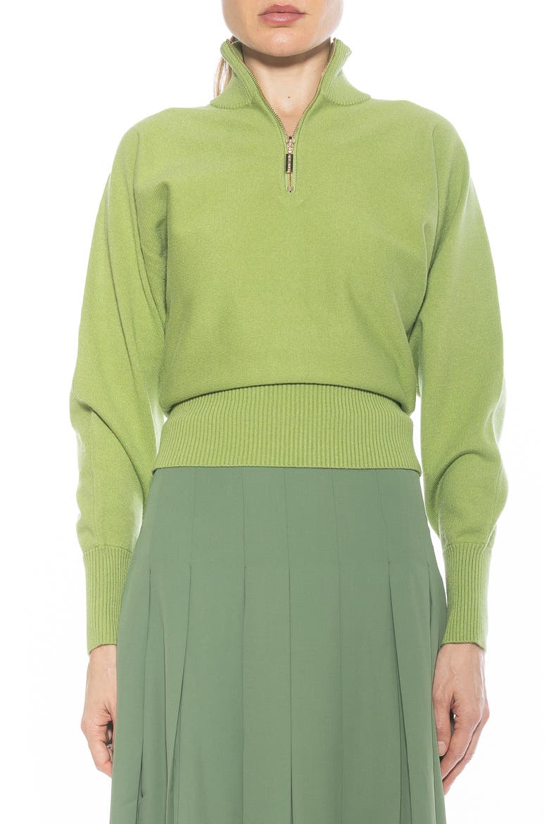 Niko Quarter Zip Sweater, Main, color, SAGE