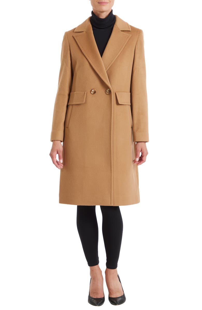 Sofia Cashmere Double-Breasted Wool Coat, Main, color, Camel