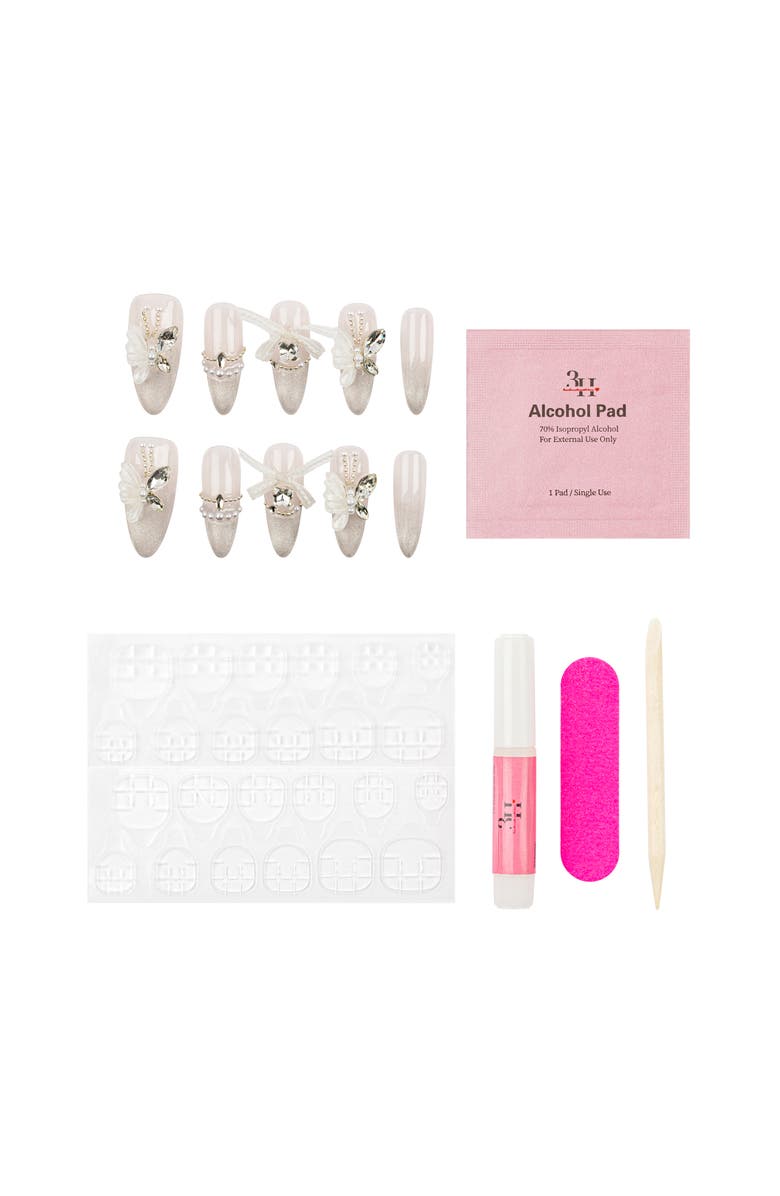 3H Nails Ethereal Wings Luxury Handmade Press On Nails, Alternate, color, Powder