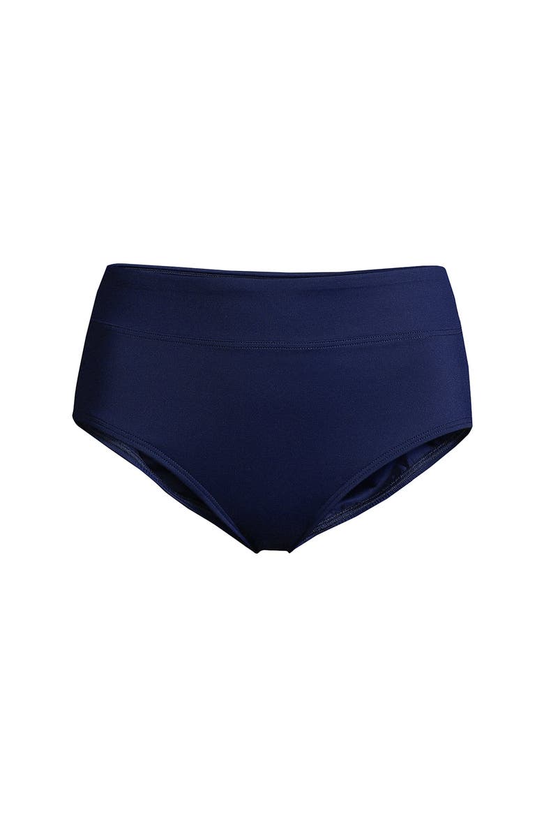 Tummy Control High Waisted Bikini Bottoms, Alternate, color, Deep Sea Navy