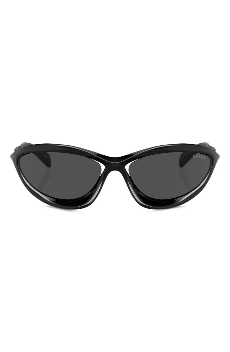 Prada 60mm Cat Eye Sunglasses, Alternate, color, Black