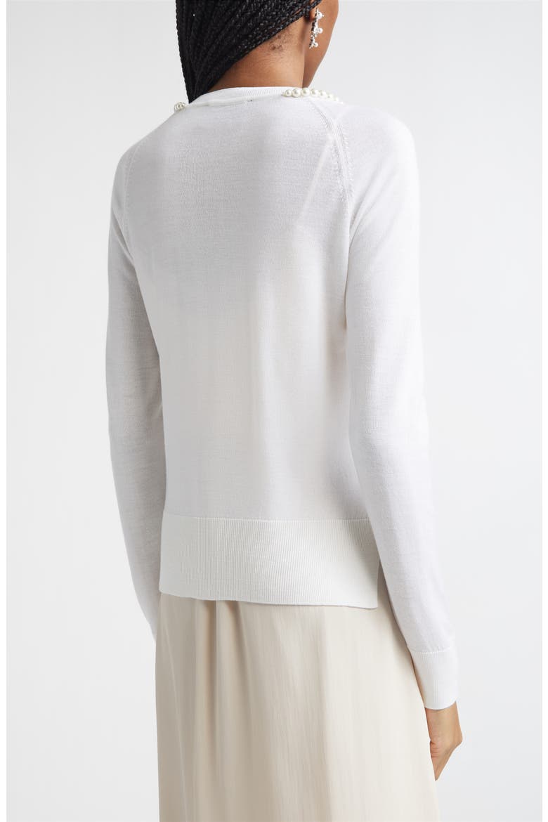 Classic Faux Pearl Merino Wool & Silk Cardigan, Alternate, color, IVORY/ PEARL2
