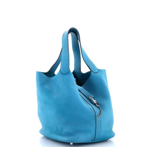 Pre-owned Hermes Hermes Picotin Lock Bag Clemence Gm In Blue