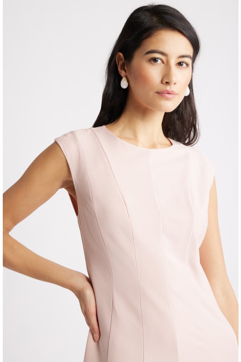 Seamed Wool Blend Midi Dress, Alternate, color, PINK SMOKE