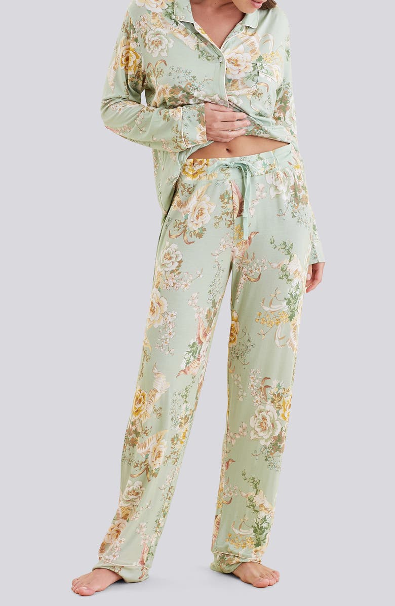 Papinelle Kate Pajamas, Alternate, color, Betsy Tea Green