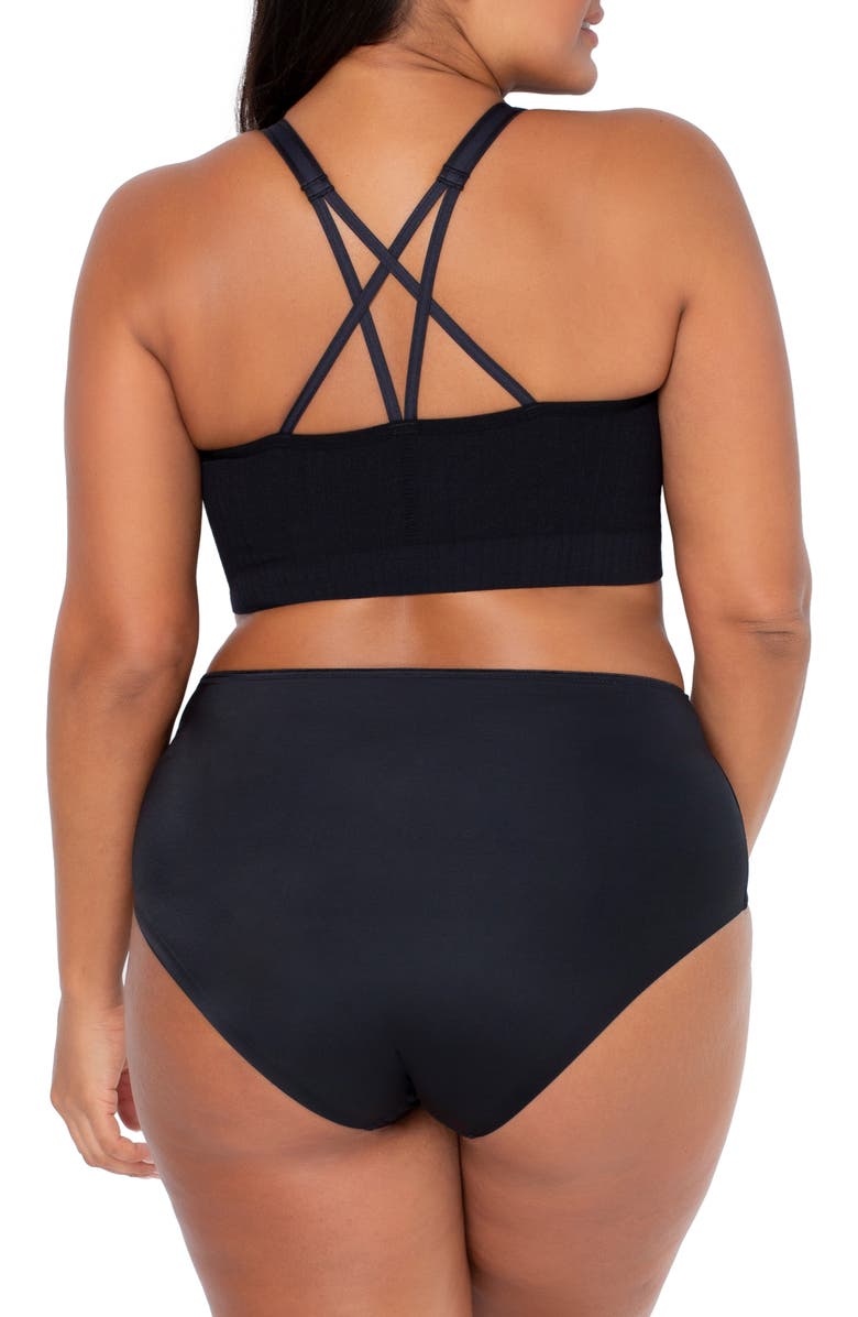Curvy Couture Smooth Seamless Comfort Wireless Bralette, Alternate, color, Black Hue