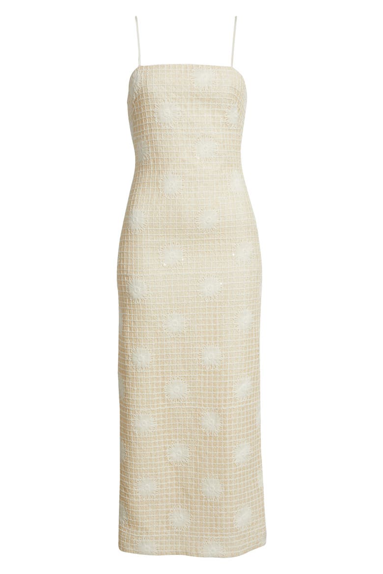 vince camuto embroidered dress Vince Camuto Embroidered Mesh Dress Blue Pink Womens 10Petite
