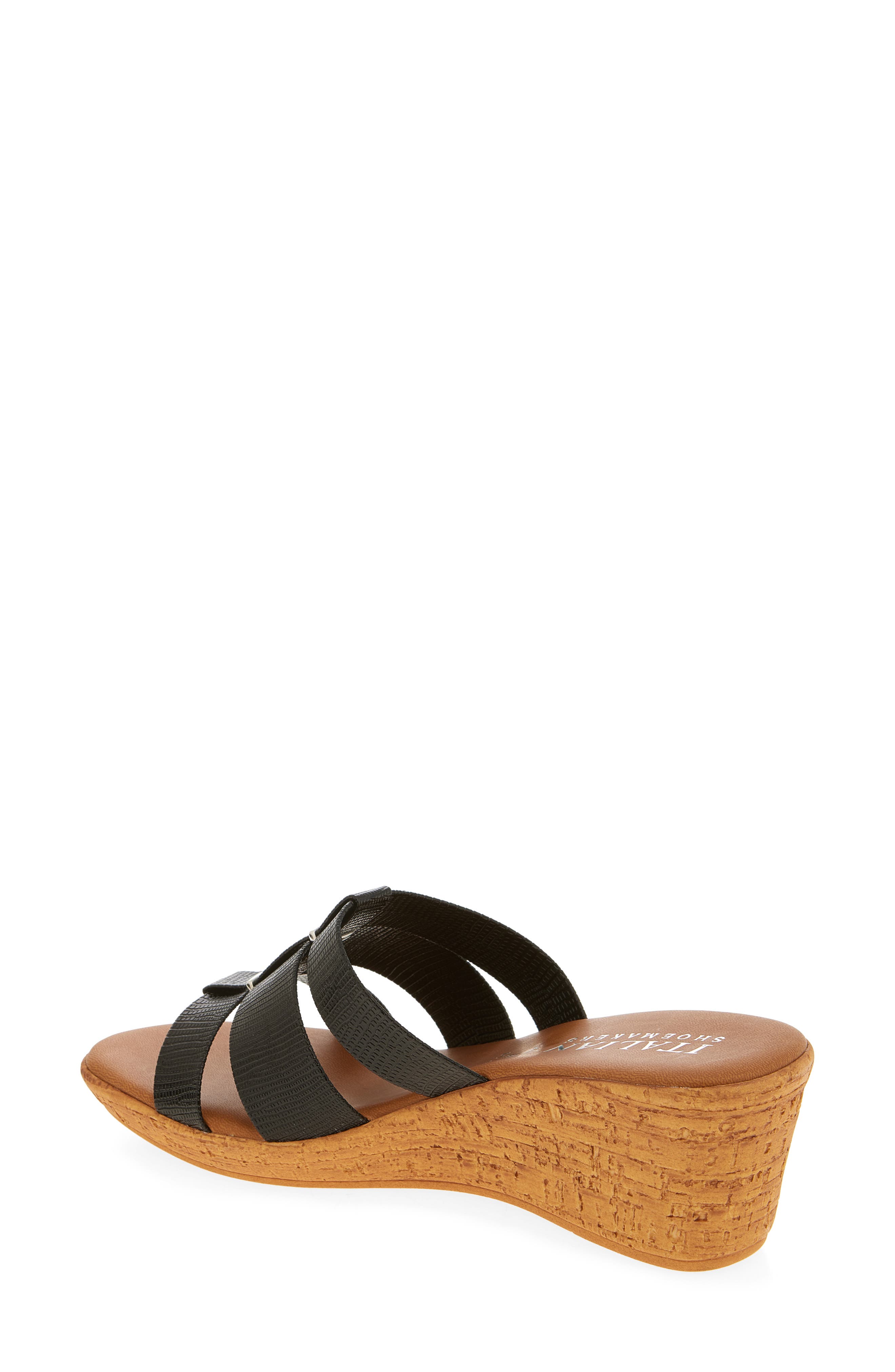 ITALIAN SHOEMAKERS Yuna Wedge Sandal, Alternate, color, Black