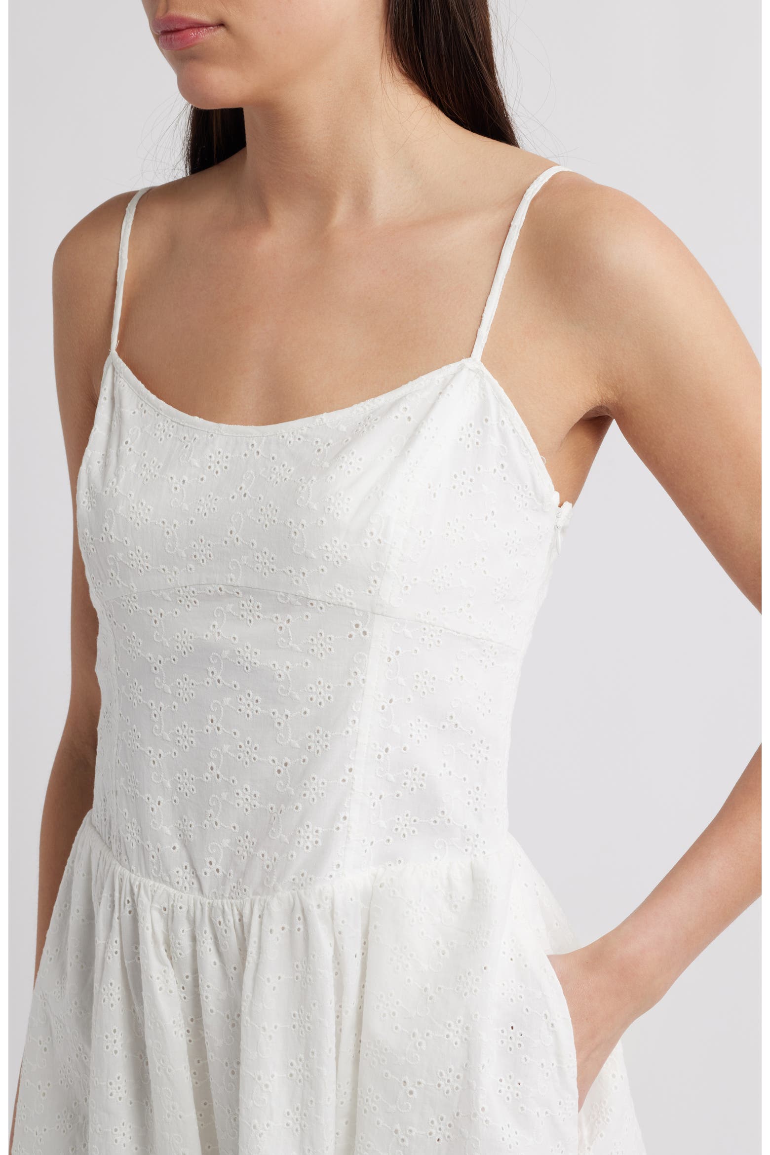 Henry D Rack Charles Henry Cotton Eyelet Minidress (Women) | Nordstromrack