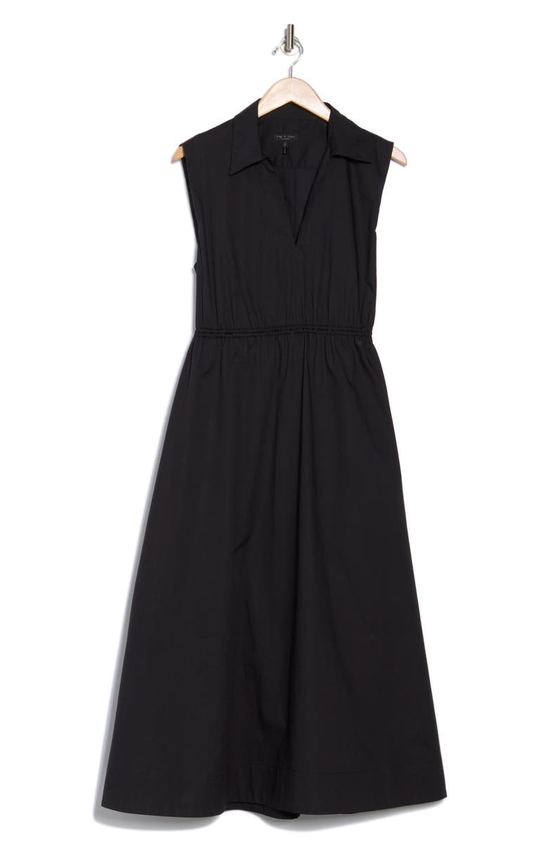 rag & bone Joan Sleeveless Poplin A-Line Dress, Alternate, color, Black