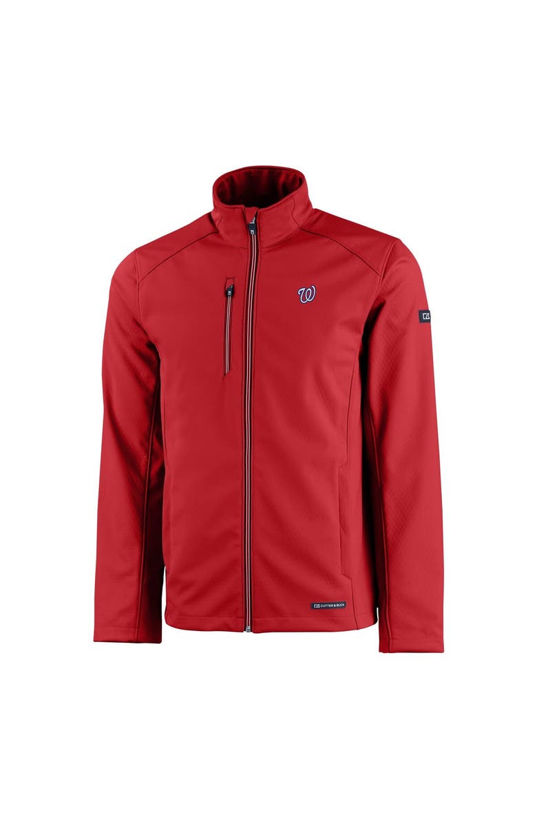 Cutter & Buck Men's Cutter & Buck Red Washington Nationals Evoke Eco Softshell Recycled Full-Zip Jacket, Alternate, color, 