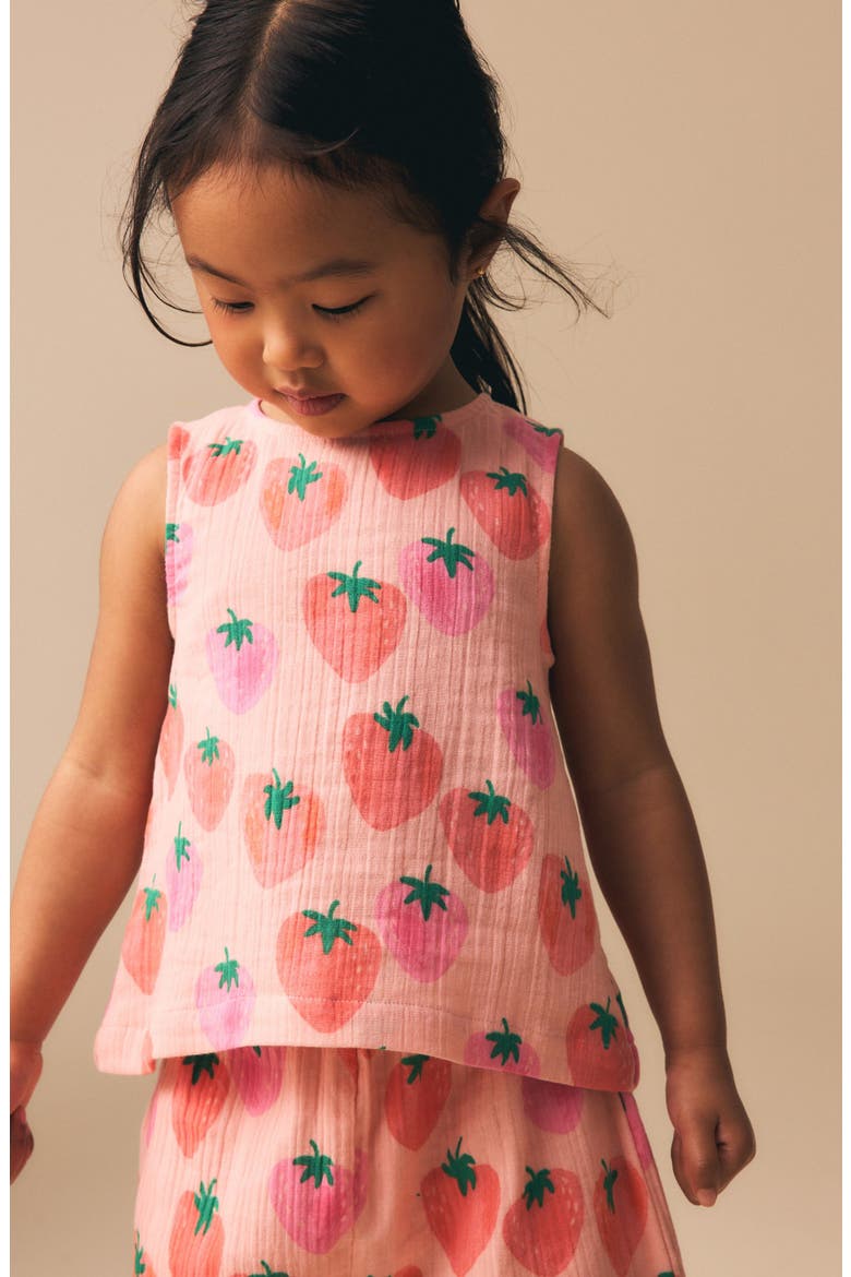 Kids' Strawberry Tank & Pants Set, Alternate, color, PINK