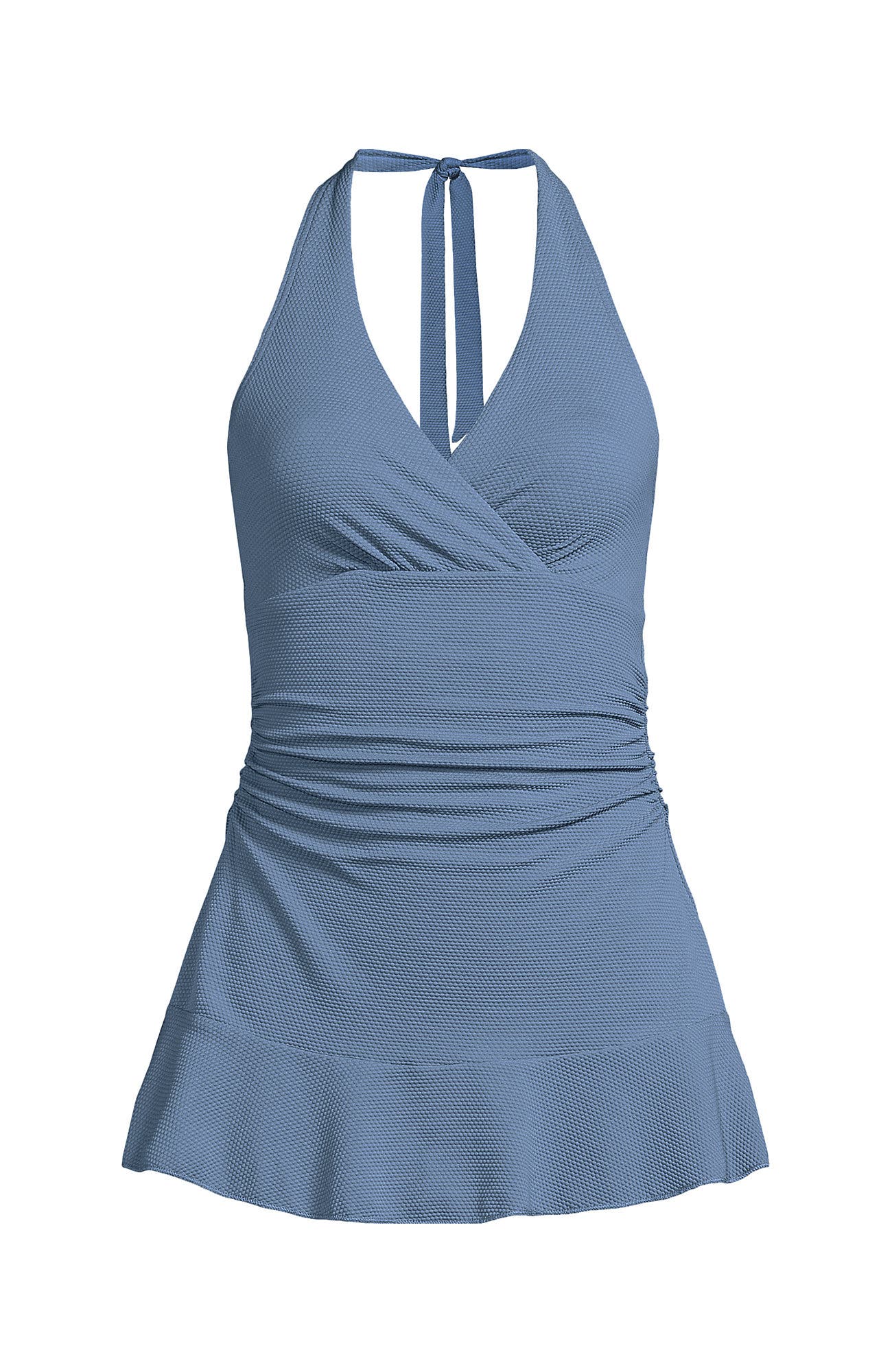 women's pique halter ruffle hem mini swim dress swimsuit Lands' End Women's Plus Size Pique Halter Ruffle Hem Mini Swim Dress  Swimsuit - 26W