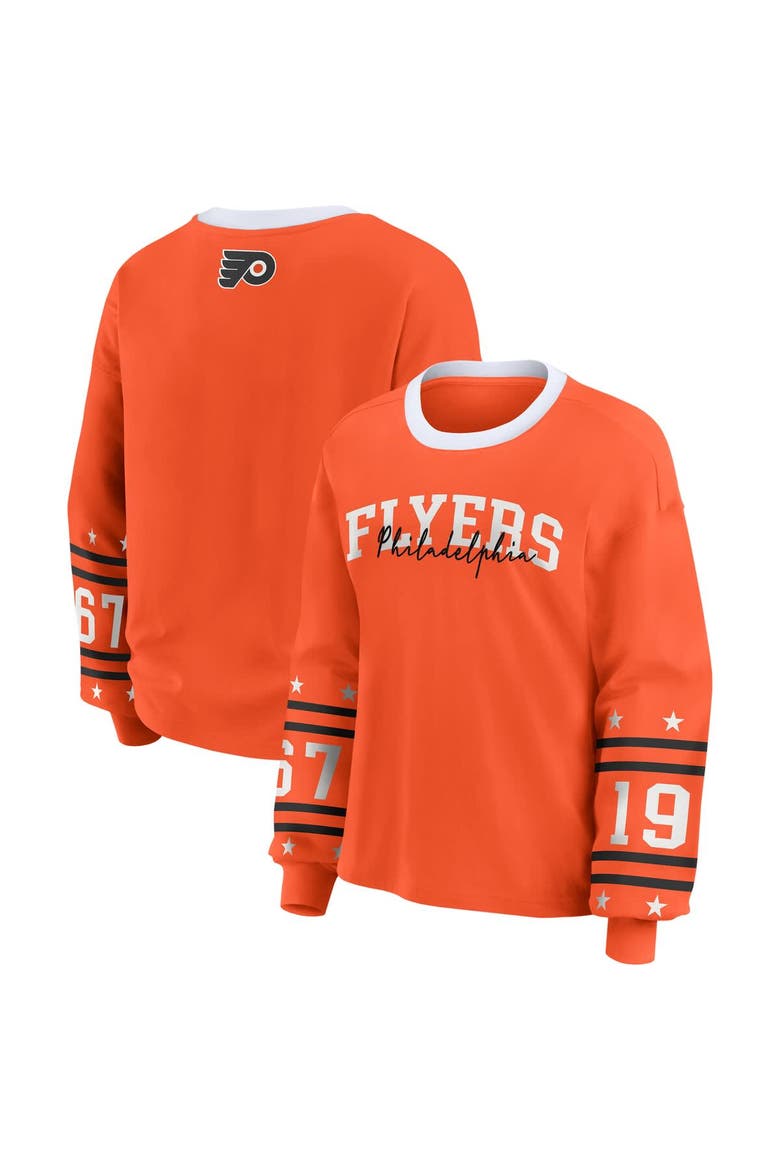 Women's WEAR by Erin Andrews Orange Philadelphia Flyers Long-Sleeve Sport T-Shirt, Main, color, Orange