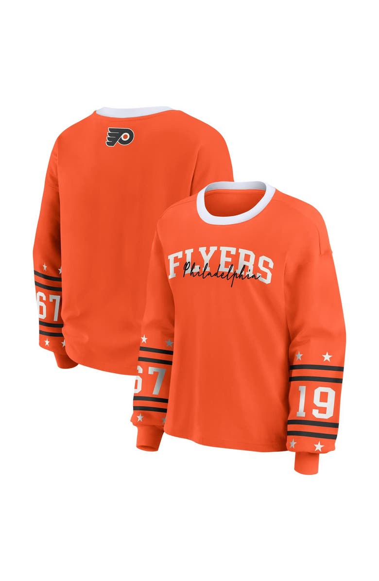 WEAR by Erin Andrews Women's WEAR by Erin Andrews Orange Philadelphia Flyers Long-Sleeve Sport T-Shirt, Main, color, Orange