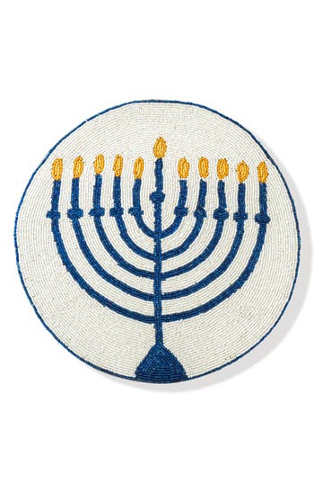 Tiramisu The Chanukah Frost Beaded Placemat In Blue