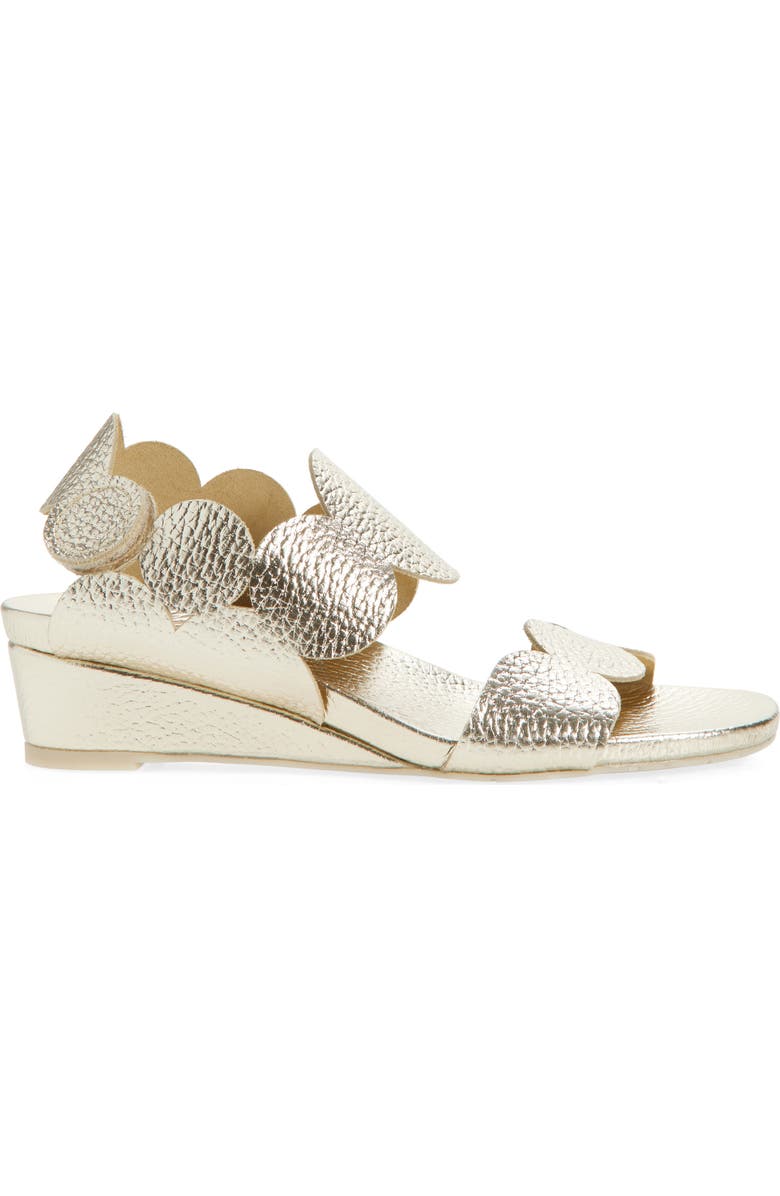 Pedro Garcia Wamile Wedge Sandal, Alternate, color, Platino Cervo
