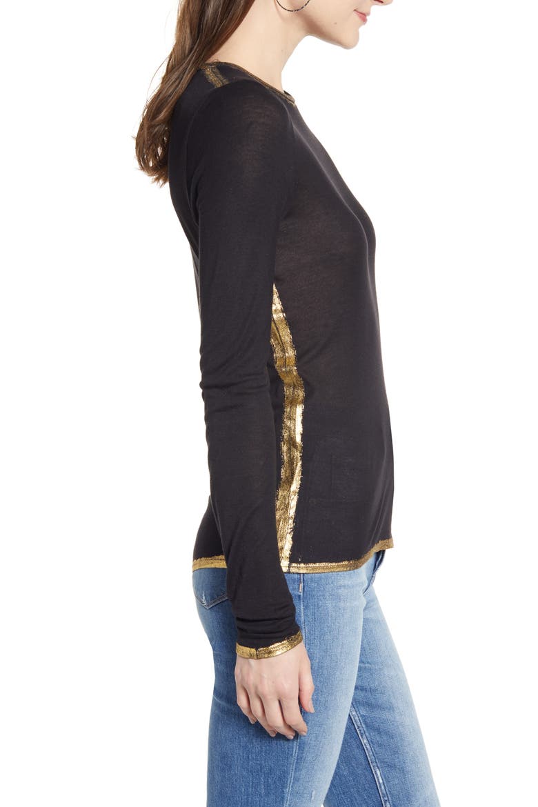 Willy Gold Foil Tee, Alternate, color, BLACK