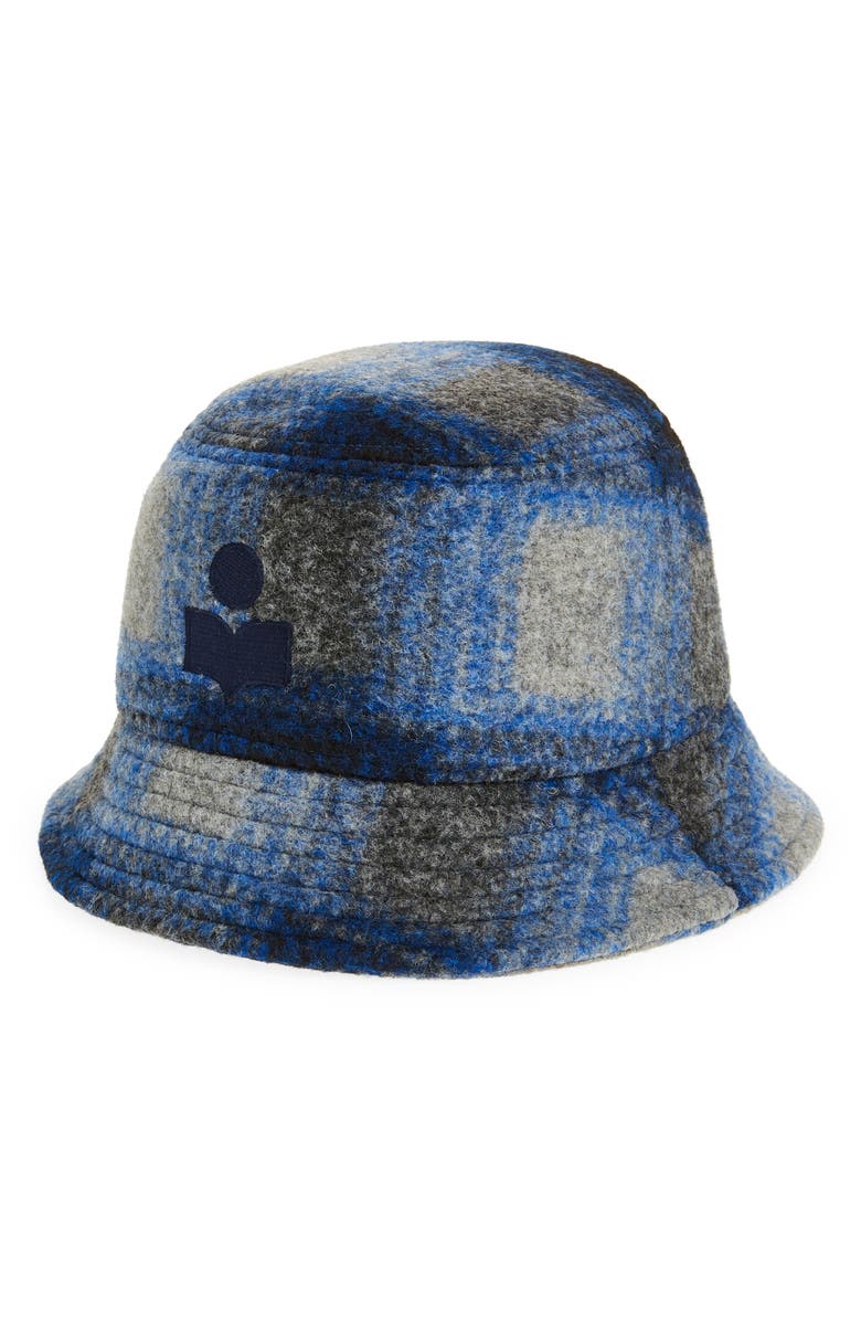 Isabel Marant Haley Plaid Bucket Hat, Main, color,