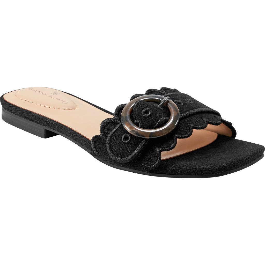 Bandolino Silla Scallop Slide Sandal In Black